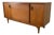 Vintage Mid-Century Modern Walnut Credenza With Sculptural Metal Pulls For Sale