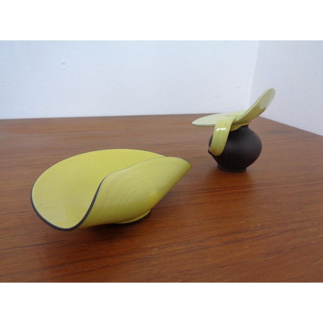 Mid-Century Modern Ceramic Vase & Bowl by Inge Böttger for BKW Keramik, 1960s, Set of 2 For Sale - Image 3 of 16