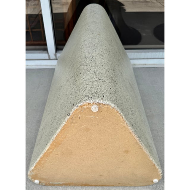 Plastic Postmodern Faux Stone Fiberglass Triangular Pedestal From 80's For Sale - Image 7 of 8
