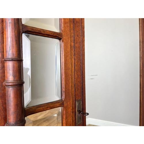 Antique French Style Oak Wardrobe with Mirrored Door For Sale - Image 5 of 18