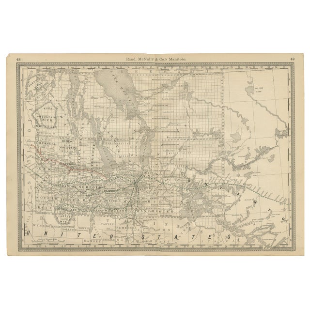 Antique Railroad Map, 1888 For Sale - Image 10 of 10