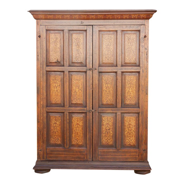 Majestic Spanish Colonial Marquetry Armoire Chairish