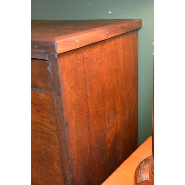 Wood Late 19th Century Antique Solid Wood & Brass 2 Piece Desk Railway Station / Clerk / Postmaster For Sale - Image 7 of 11