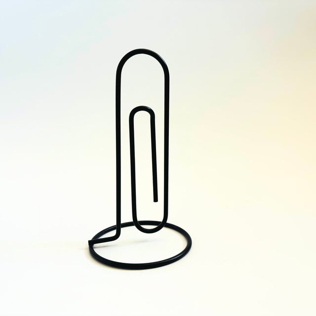 Large Black Metal Paperclip - Letter or Note Holder For Sale - Image 4 of 7