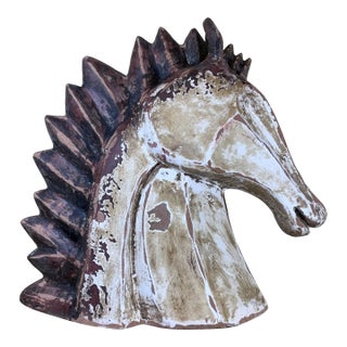 Mid -20th Century Terracotta Horse Head 19” W X 19”w X 8”d For Sale