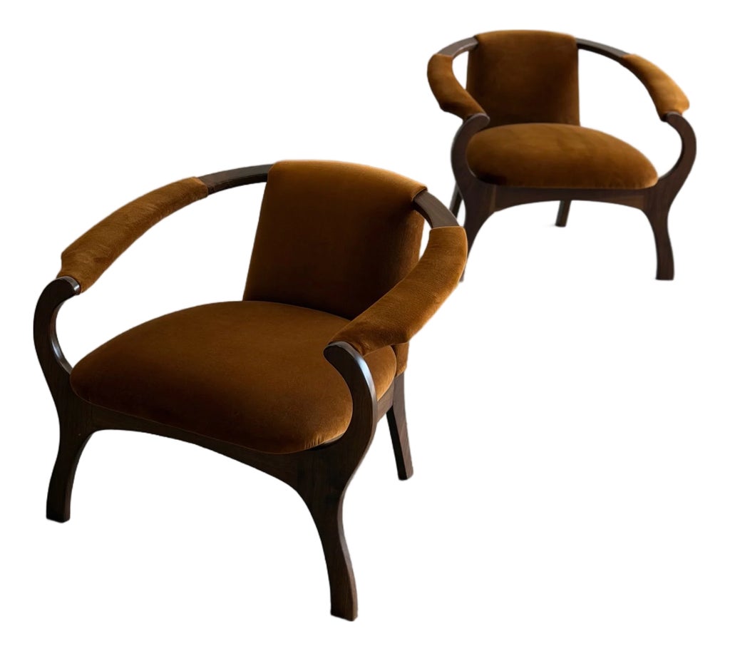 Horseshoe Lounge Chair - Pair