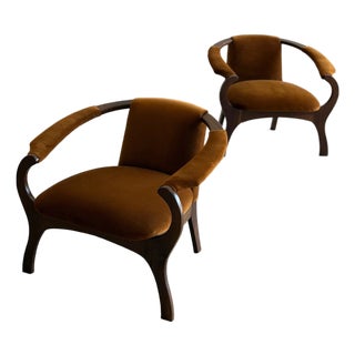 Horseshoe Lounge Chair - Pair For Sale