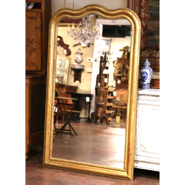 Wood Mid-19th Century French Louis Philippe Giltwood Wall Mirror For Sale - Image 7 of 10