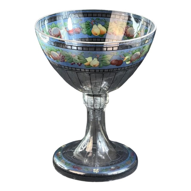 Enamelled Glass Liqueur Compote, 1890s For Sale