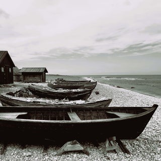 Justina Napiórkowska, Fårö, Sweden, Boats, Black & White Photograph For Sale