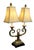 Vintage Art Deco Hollywood Regency Twin Toleware Table Lamp A classical Art Deco design table lamp with double lights and...