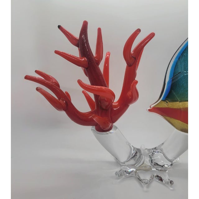 Mid 20th Century Marcolin Art Sardinia Crystal Fish and Coral Double Sculpture For Sale - Image 4 of 10
