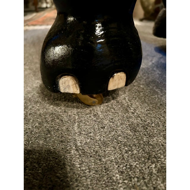 Large Teakwood Elephant Garden Seat Sculpture For Sale - Image 4 of 9