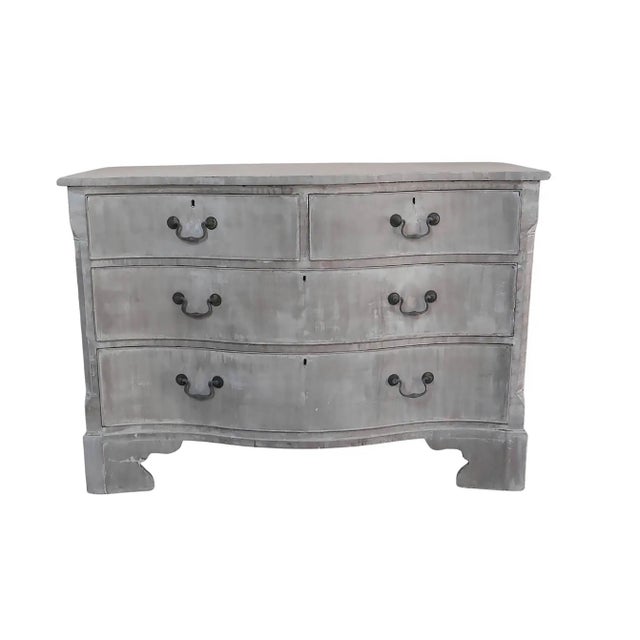 Antique Bleached Serpentine Fronted Chest of Drawers, 1780 For Sale - Image 11 of 11