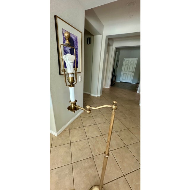 Vintage Ralph Lauren 'Sargent' Brass Swing Arm Floor Lamp For Sale - Image 9 of 15