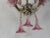 1930s C 1930 Rare Pink Cranberry Fuchsia Murano Flowers Crystal Sconces One of Kind For Sale - Image 5 of 11