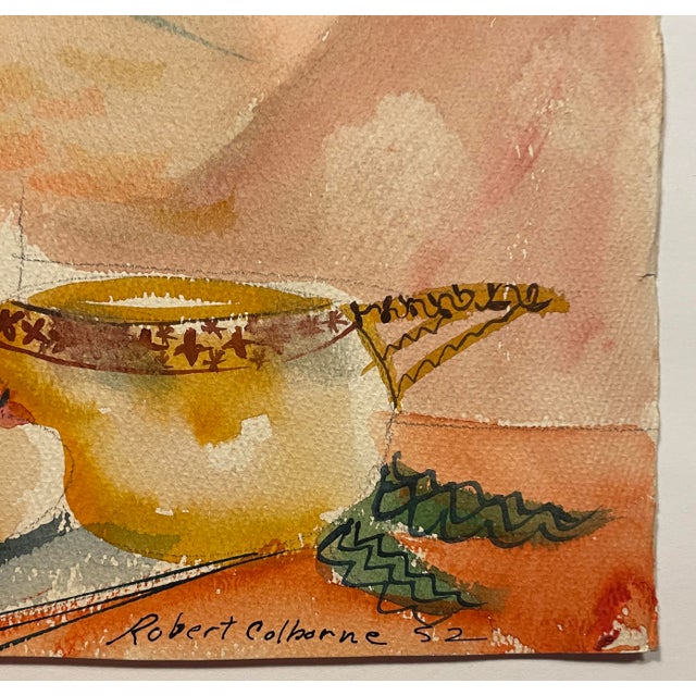 Mid-Century Modern 1952 Robert Colborne Still Life Painting For Sale - Image 3 of 5