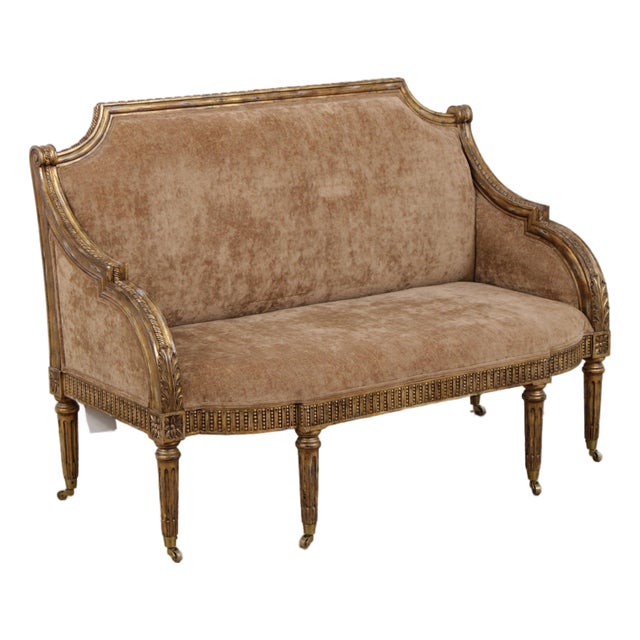 Maitland Smith French Louis XVI Style Giltwood Settee Loveseat For Sale