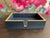 Manchester Bathroom Tray by Pigeon & Poodle Dark Blue Realistic looking Faux-Shagreen Topped with Veneer Trim Natural...
