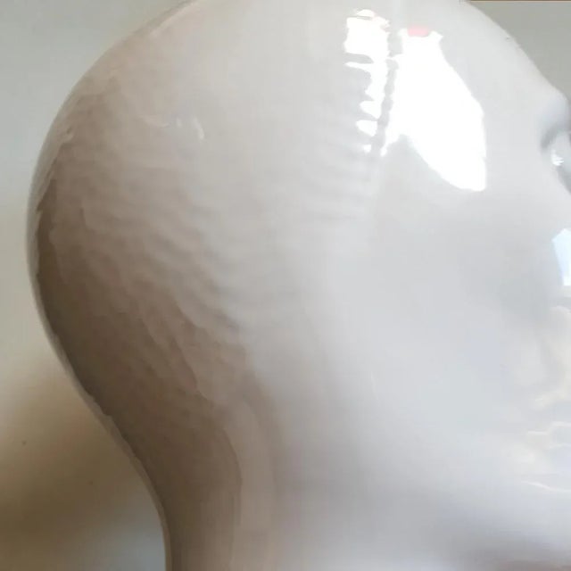 Mid-Century Modern Vintage Ceramic Head, Germany For Sale - Image 3 of 8