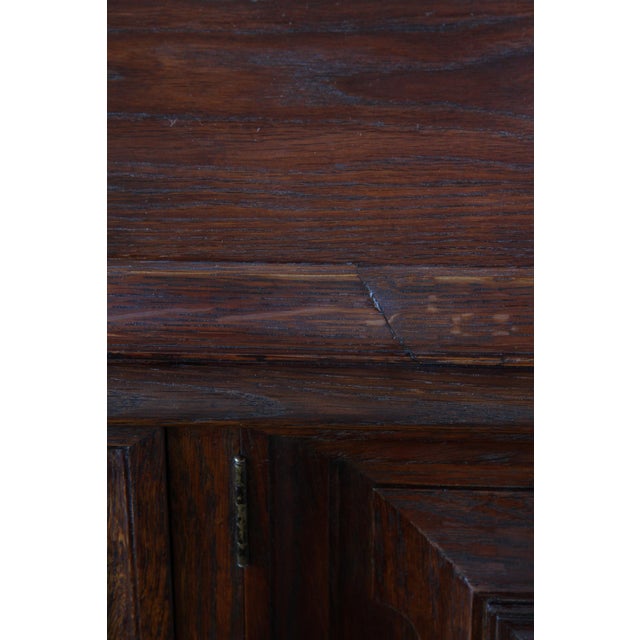 Brown Large Vintage Brutalist Danish Dark Stained Oak Sideboard, 1940s For Sale - Image 8 of 18