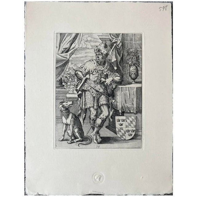 Louvre Museum Etching 20th C. Outstanding etching from the Louvre Museum's collection of original copper plates. The...