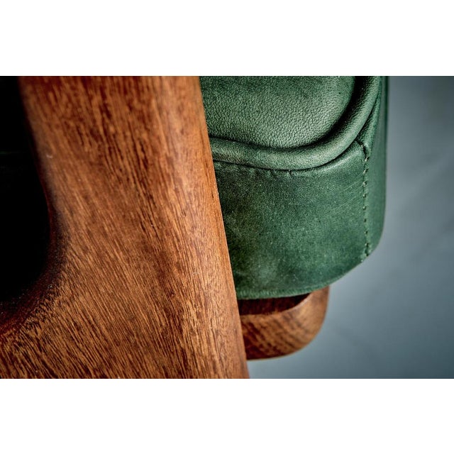 Highback Lounge Chair in Teak and Green Leather from Arne Hovmand-Olsen, 1960s For Sale - Image 14 of 15