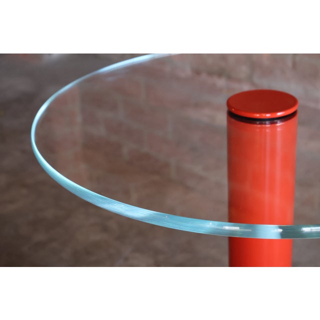 Vintage Post-Modern Glass, Metal and Travertine Drinks Side Table, Italy, 1970s For Sale - Image 16 of 18
