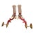 19th Century French Art Nouveau Red Art Glass/ Crystal Gilt Bronze Candle Wall Sconces Attrib. Baccarat True Left and Right Form For Sale
