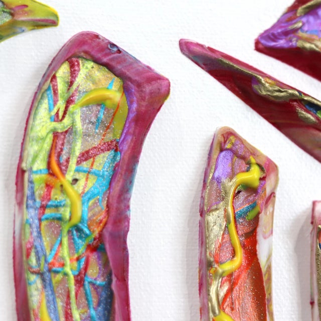 Contemporary The Spiral of Life - Minimalist Abstract 3d Textural Colorful Painting Original Artwork by Virginie Schroeder For Sale - Image 3 of 9