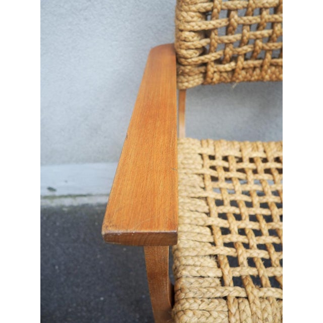 Brown Chair by Adrien Audoux and Frida Minet for Vibo Vesoul, 1950s For Sale - Image 8 of 12