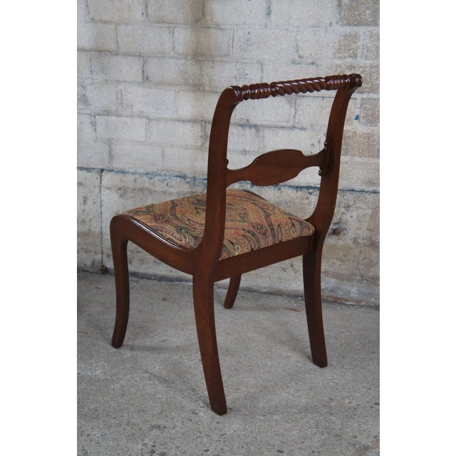 Wood Early 20th Century Antique Styled by Park English Regency American Cherry Paisley Dining Chairs - Set of 6 For Sale - Image 7 of 11