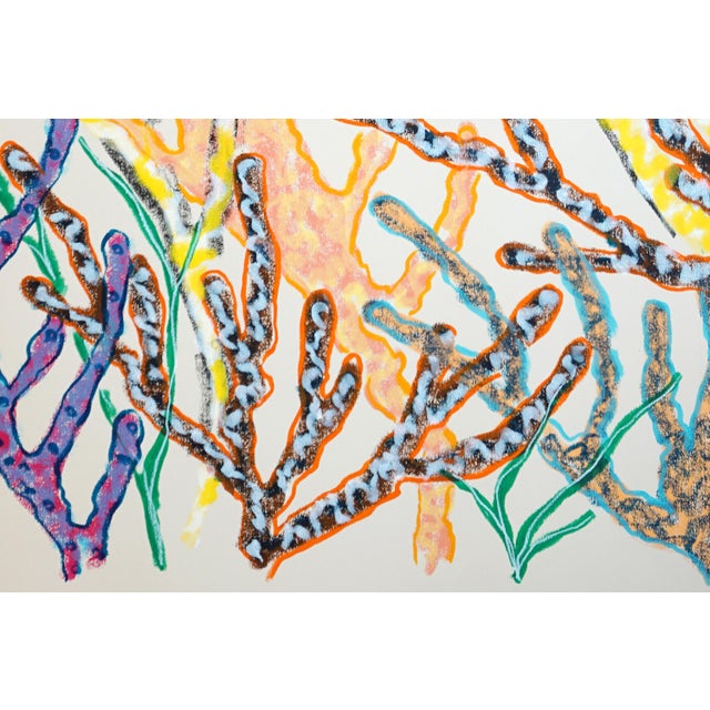 Yellow 2026, Naturalistic Seascape, Coral Forest Ii, Illustration Style Diptych, Gouache Crayon on Paper by Romina Milano For Sale - Image 8 of 10