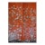 36"x108" Hand-Painted Silk Chinoiserie Wallpaper Panel in Orange Red on Sale For Sale