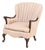 Queen Anne Style Pink Silk Upholstered Armchair For Sale