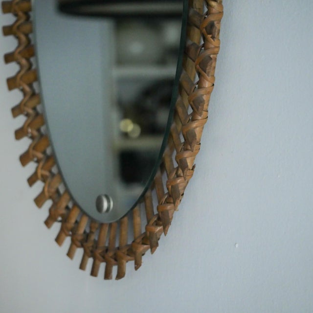 1960s Large Italian Bamboo Mirror, 1960s For Sale - Image 5 of 13
