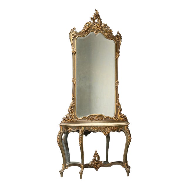 Late 19th Century Barocchetto Style Console with Mirror For Sale