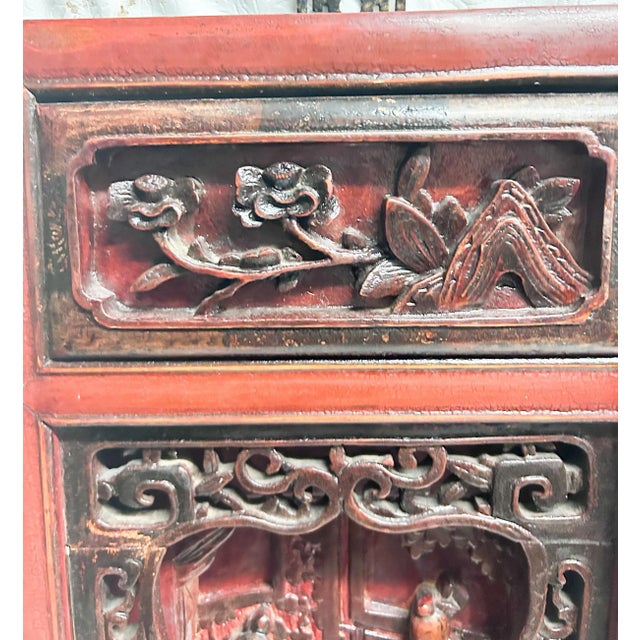 1900 - 1909 Set of 2 Antique Chinese Wood Panels C. 1900 For Sale - Image 5 of 9