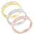 10K Yellow, White and Rose Gold over .925 Sterling Silver 5/8 Cttw Diamond Channel-Set Stackable Band Ring Set (H-I Color, I1-I2 Clarity) - Size 6 3/4 For Sale