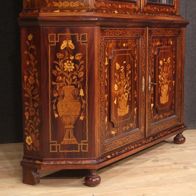 Wood Dutch Inlaid Display Cabinet, 1970s For Sale - Image 7 of 13