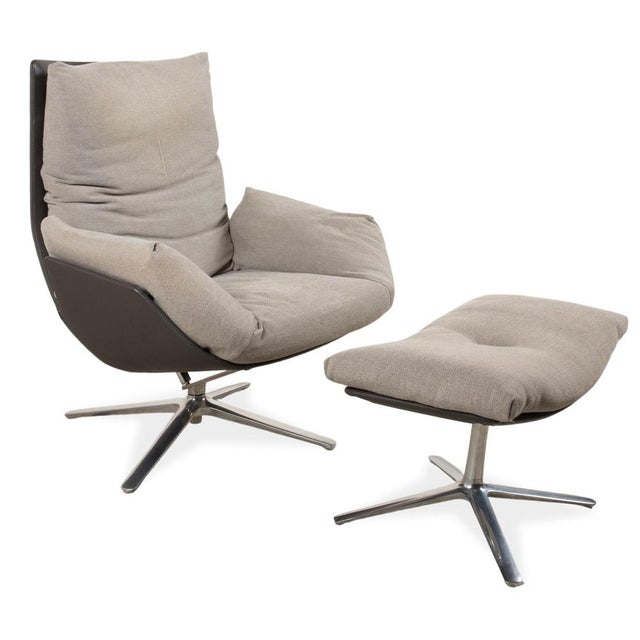 Set of Cordia Lounge Chair and Ottoman in Leather and Fabric from Cor For Sale - Image 17 of 17