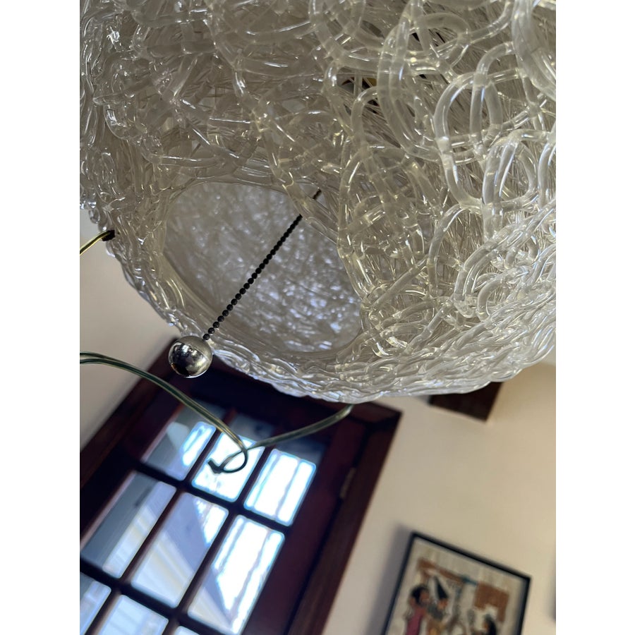 Mid Century Modern Lucite Spaghetti Swag Pendant Light