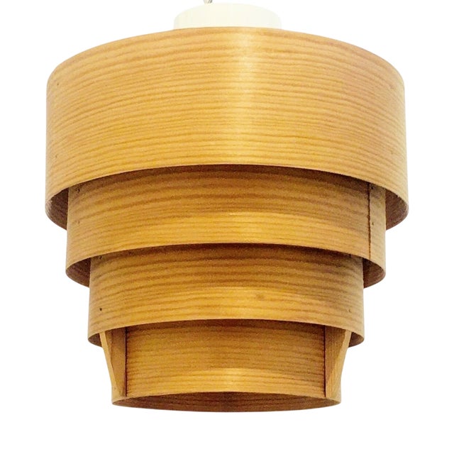 Mid-Century Modern Scandinavian Pine Model T 354 Pendant Light by Hans-Agne Jakobsson for Ellysett Markaryd, Sweden, 1960s For Sale