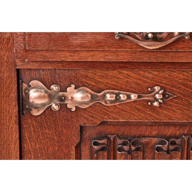 Antique Oak Arts & Crafts Sideboard For Sale - Image 12 of 16