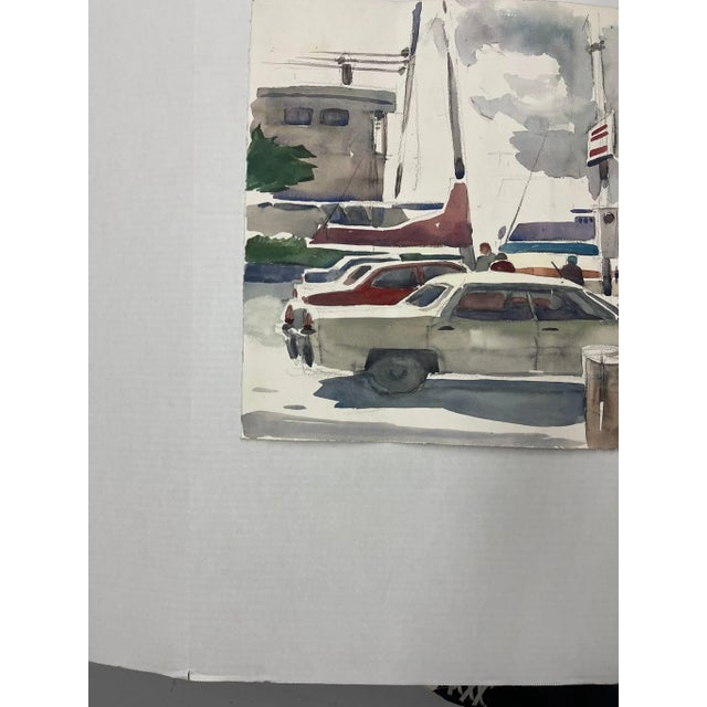 1970s Vintage Stamped and Signed Abstract Cityscape Artwork For Sale - Image 5 of 9