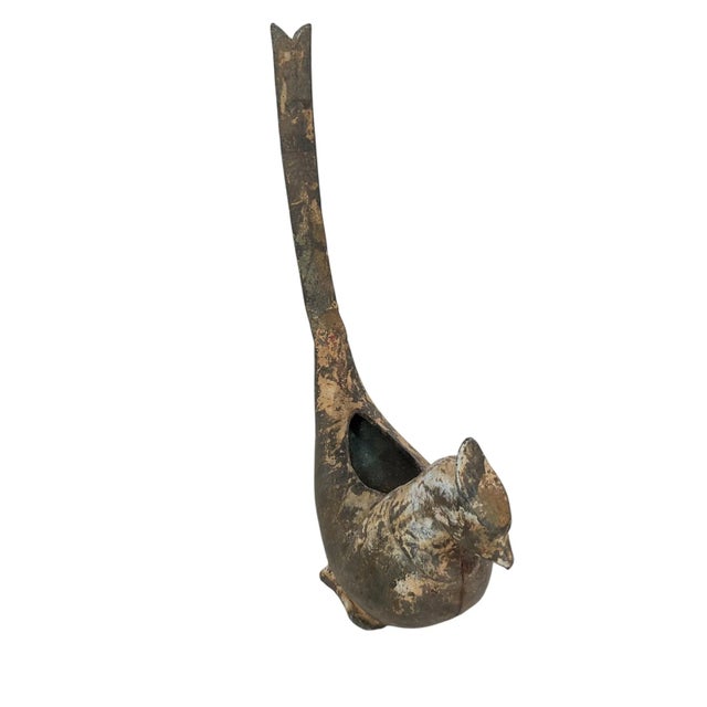 Japanese Mid 20th Century Japanese Cast Iron Koro Bird Incense Burner For Sale - Image 3 of 10