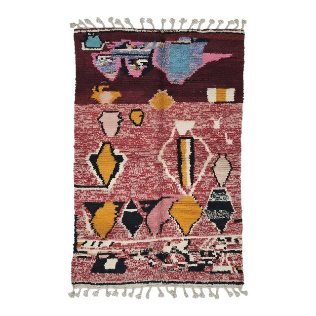 Authentic Handwoven Modern Wool Rug - 9.4 X 5.8 Ft For Sale