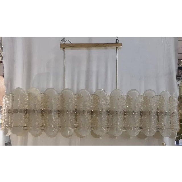 Mid-Century Rectangular Champagne Colored Chandelier in Murano Glass, 2000s For Sale - Image 10 of 10