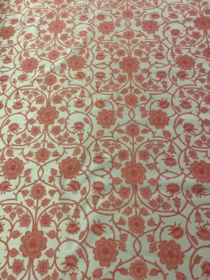Old World Weaver's "Ornamental Gate" Silk Fabric in Petal