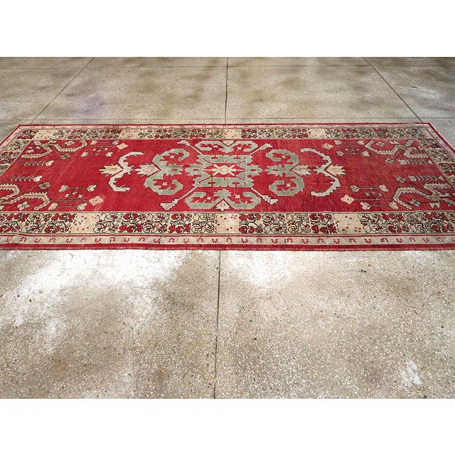 Galerie Shabab Collection Mid-20th Century Turkish Anatolian Wide Gallery Runner For Sale In New York - Image 6 of 10